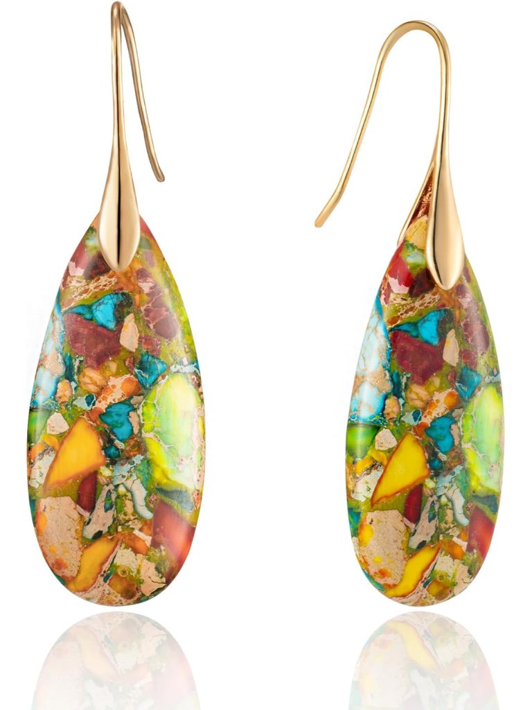 Womens Earrings Colorful Earrings For Women Trendy Boho Stone Earrings Dangle
